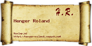 Henger Roland névjegykártya