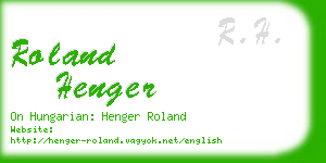 roland henger business card